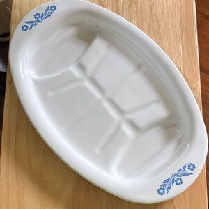 Vintage CorningWare P-19 Blue Cornflower Meat Platter - 16.5"